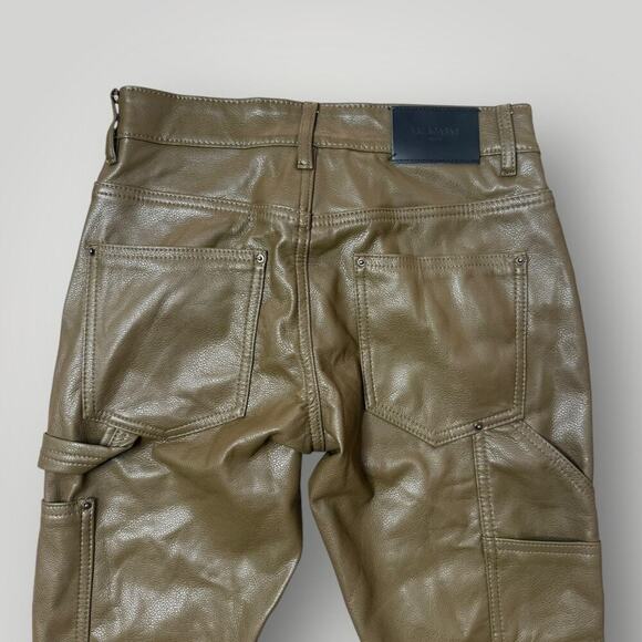 VALABASAS OLIVE LEATHER CARGO PANTS MENS SIZE 28 L35 - Picture 7 of 10